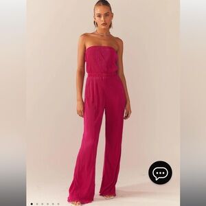 NWT Peppermayo Exclusive - Doing The Most Plisse Jumpsuit - Magenta